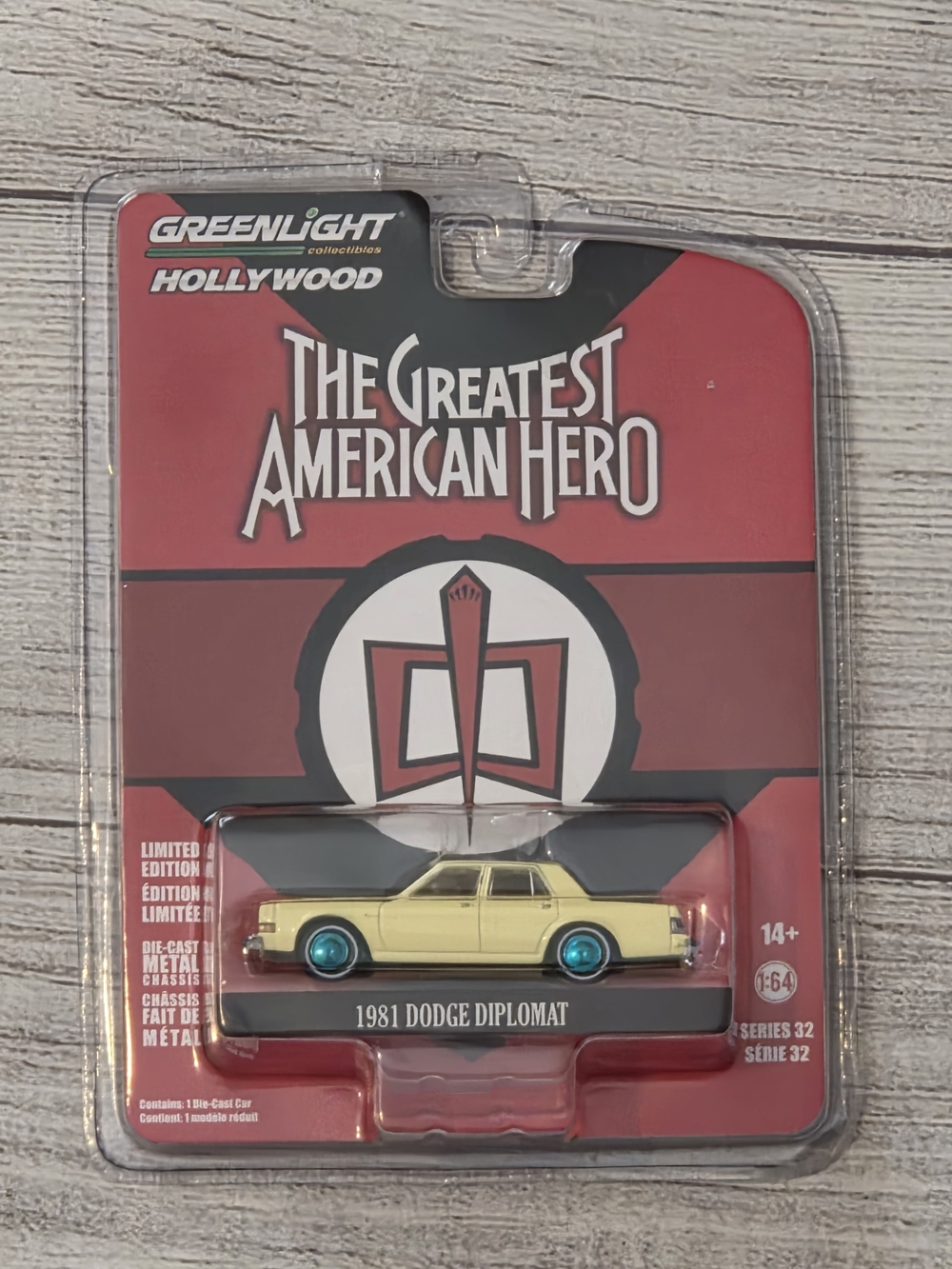 1981 Dodge Diplomat Die-Cast Car - Yellow with Teal Wheels